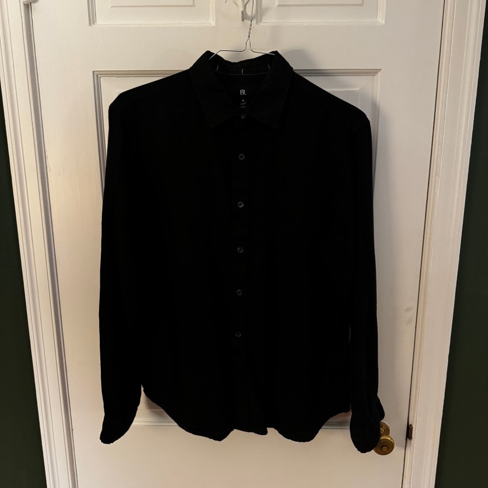 Banana Republic Black Casual Linen Button Down Shirt
